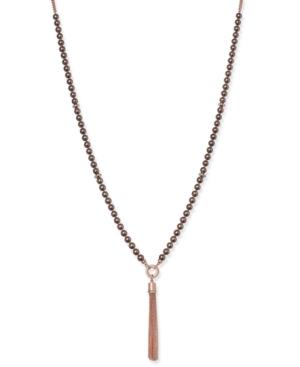 Charter Club Gold-tone Fashion Glass Pearl Tassel Long Pendant Necklace, Only At Macy's