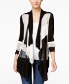 Inc International Concepts Petite Draped Colorblocked Cardigan, Only At Macy's