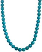 Manufactured Turquoise Bead Necklace In Sterling Silver (550 Ct. T.w.)