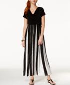 Ny Collection Draped Pleated Maxi Dress