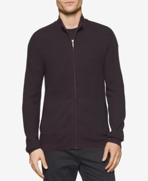 Calvin Klein Men's Plaited Zip-up Sweater