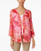 Jm Collection Linen Open-front Jacket, Only At Macy's