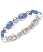 Nine West Silver-tone Blue Stone Stretch Bracelet