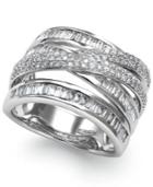 Classique By Effy Diamond Crossover Ring In 14k White Gold (1-1/5 Ct. T.w.)