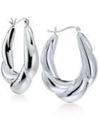 Giani Bernini Scalloped Design Hoop Earrings In Sterling Silver, Only At Macy's