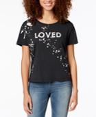 Peace Love World Paint-splatter Love-graphic T-shirt