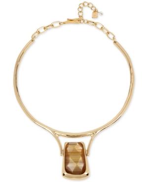 Robert Lee Morris Soho Gold-tone Large Stone Collar Necklace