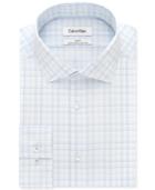 Calvin Klein Steel Slim-fit Non-iron Performance Blue Bay Check Dress Shirt