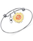 Unwritten You Are My Sunshine Bangle Bracelet In Stainless Steel And Silver-plate