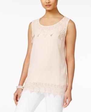 Style & Co. Crochet-hem Sleeveless Top, Only At Macy's