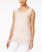 Style & Co. Crochet-hem Sleeveless Top, Only At Macy's
