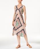 Style & Co Petite Printed Handkerchief-hem Dress, Only At Macy's