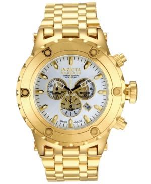 Invicta Men's Swiss Chronograph Reserve Subaqua Gold-tone Stainless Steel Bracelet Watch 52mm 14508
