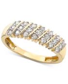 Diamond Ring, 10k Gold Diamond Seven-row Ring (1/5 Ct. T.w.)