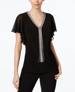 Msk Embellished V-neck Blouse