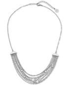 Majorica Stainless Steel Imitation Pearl Multi-chain Collar Necklace, 16 + 2 Extender