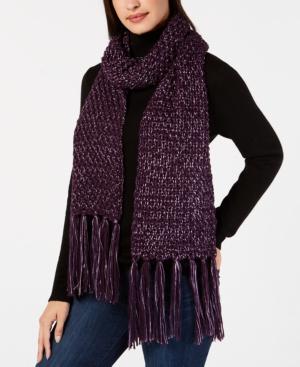 Steve Madden Lurex Knit Tassel Scarf