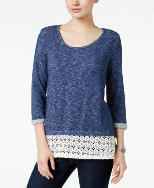 Style & Co. Crochet-hem Top, Only At Macy's