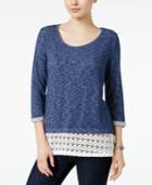 Style & Co. Crochet-hem Top, Only At Macy's