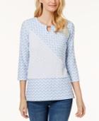 Alfred Dunner Bonita Springs Hardware-embellished Keyhole Top