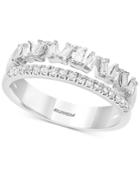 Effy Diamond Two-row Baguette Ring (3/8 Ct. T.w.) In 14k White Gold