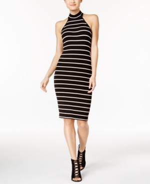 Teeze Me Juniors' Striped Mock-neck Bodycon Dress