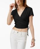 Ultra Flirt By Ikeddi Juniors' Cropped Wrap Top