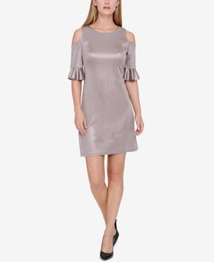 Tommy Hilfiger Velvet Cold-shoulder Sheath Dress