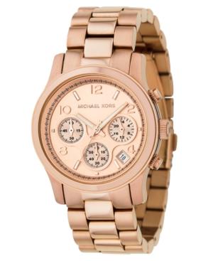 Michael Kors Watch, Women's Runway Rose Gold Plated Stainless Steel Bracelet 38mm Mk5128