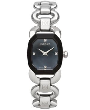Escada Women's Swiss Charlene Ii Diamond Accent Stainless Steel Link Bracelet Watch 23x25mm Iww-e2605021