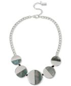 Kenneth Cole New York Silver-tone Black Mother Of Pearl Necklace