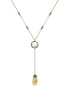 Paul & Pitu Naturally Two-tone Multi-stone Lariat Necklace