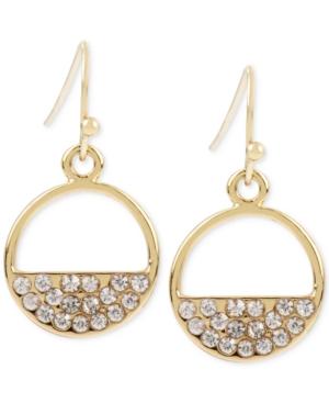 M. Haskell For Inc Gold-tone Semi-circle Pave Drop Earrings, Only At Macy's