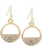 M. Haskell For Inc Gold-tone Semi-circle Pave Drop Earrings, Only At Macy's