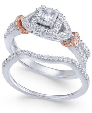 Diamond Two-tone Bridal Set (5/8 Ct. T.w.) In 14k White & Rose Gold