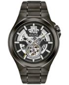 Bulova Men's Automatic Gunmetal Stainless Steel Bracelet Watch 46mm 98a179