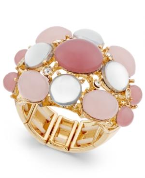 Inc International Concepts Gold-tone Mauve Stone Bubble Stretch Ring, Only At Macy's