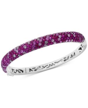 Splash By Effy Ruby (6-5/8 Ct. T.w.) & Pink Sapphire (4 Ct. T.w.) Bangle Bracelet In Sterling Silver