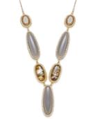 Inc International Concepts Gold-tone Imitation Abalone And Gray Stone Y-necklace, Only At Macy's