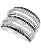 Effy Diamond Multi-row Statement Ring (1-1/5 Ct. Tw.) In 14k White Gold