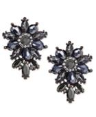 Inc International Concepts Hematite-tone Crystal Cluster Flower Stud Earrings, Created For Macy's