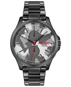 Hugo Men's #jump Black Ion-plated Stainless Steel Bracelet Watch 41mm