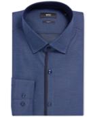 Boss Men's Slim-fit Diamond-pattern Cotton Dress Shirt