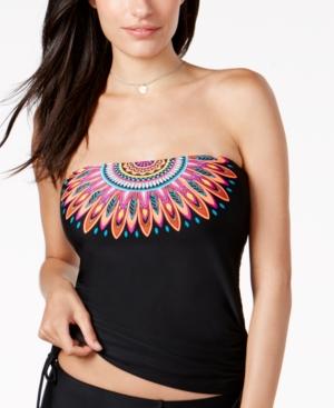 Hula Honey Sundial Dance Printed Bandeau Tankini Top Women's Swimsuit