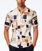 Sean John Men's Geometric Band-collar Shirt