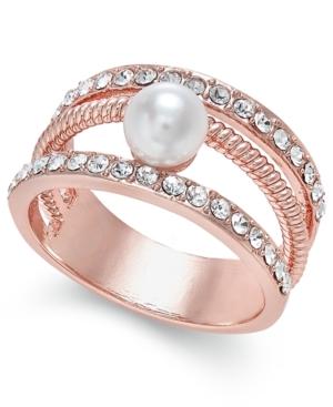 Charter Club Crystal Imitation Pearl Ring, Only At Macy's