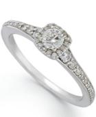 14k White Gold Diamond Halo Engagement Ring (1/2 Ct. T.w.)