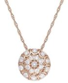 Wrapped In Love Diamond Disc Pendant Necklace In 14k Rose Gold (1/2 Ct. T.w.)