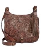 Patricia Nash Burnished Tooled Lace London Crossbody Saddle Bag