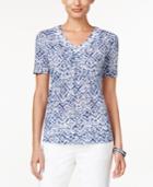 Alfred Dunner Printed Beaded Top